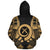 Vanuatu Polynesian Custom Zip up Hoodie Gold Tattoo - Polynesian Pride