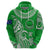 Custom Rarotonga Cook Islands Polynesian Turtle Art Hoodie LT14 Zip Hoodie Green - Polynesian Pride