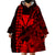 Kakau Polynesian Tribal Hawaiian Turtle with Kanaka Maoli Red Wearable Blanket Hoodie LT9 - Polynesian Pride