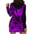 (Custom Personalised) Kakau Polynesian Tribal Hawaiian Turtle with Kanaka Maoli Purple Hoodie Dress LT9 - Polynesian Pride