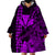 (Custom Personalised) Kakau Polynesian Tribal Hawaiian Turtle with Kanaka Maoli Purple Wearable Blanket Hoodie LT9 - Polynesian Pride