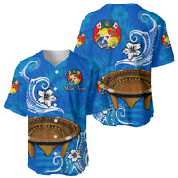 (Custom Personalised) Tonga Kumete Kava Bowl Sila Vibes - Blue Baseball Jersey LT8 Blue - Polynesian Pride