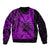 (Custom Personalised) Kakau Polynesian Tribal Hawaiian Turtle with Kanaka Maoli Purple Sleeve Zip Bomber Jacket LT9 - Polynesian Pride