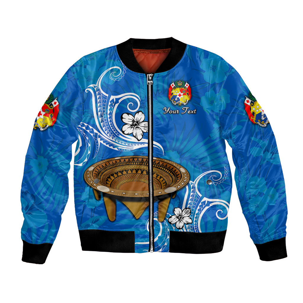 (Custom Personalised) Tonga Kumete Kava Bowl Sila Vibes - Blue Bomber Jacket LT8 Unisex Blue - Polynesian Pride