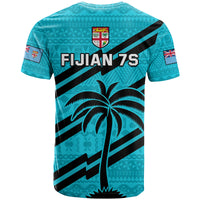 Fiji Rugby Tapa Pattern Fijian 7s Cyan T Shirt LT14 - Polynesian Pride