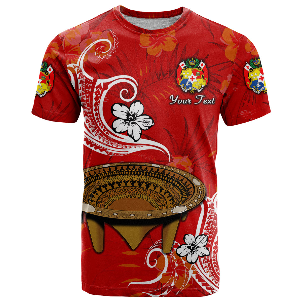 Custom Tonga Kumete Kava Bowl Sila Vibes Red T Shirt LT8 Red - Polynesian Pride