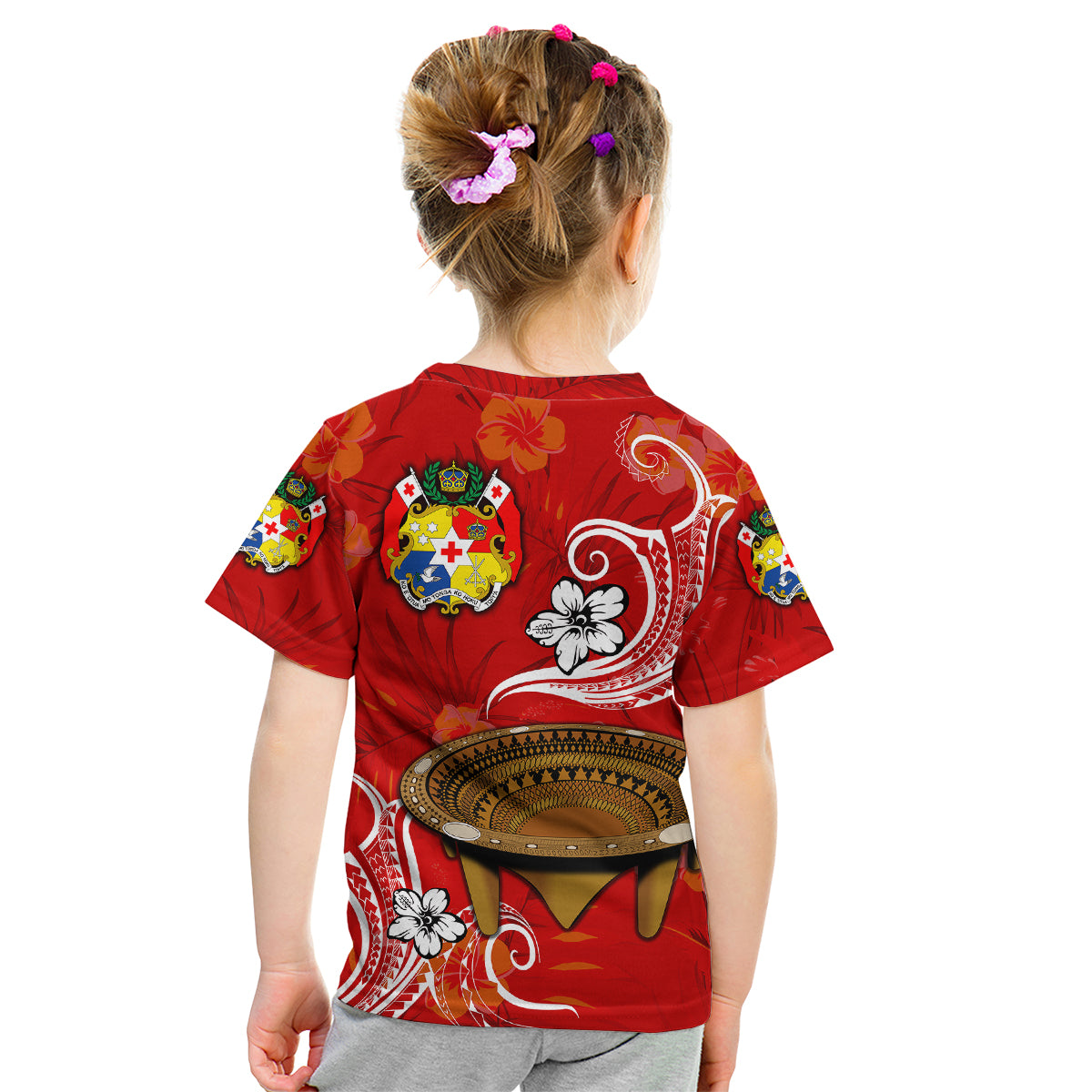(Custom Personalised) Tonga Kumete Kava Bowl Sila Vibes - Red Kid T Shirt LT8 - Polynesian Pride