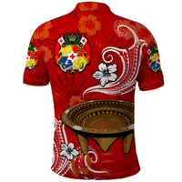 Custom Tonga Kumete Kava Bowl Sila Vibes Red Polo Shirt LT8 - Polynesian Pride