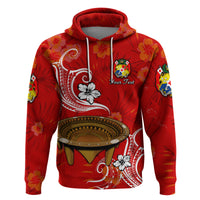 Custom Tonga Kumete Kava Bowl Sila Vibes Red Hoodie LT8 - Polynesian Pride