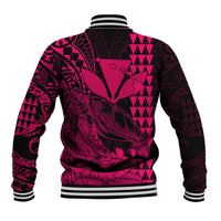 Kakau Polynesian Tribal Hawaiian Turtle with Kanaka Maoli Pink Baseball Jacket LT9 - Polynesian Pride