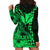 (Custom Personalised) Kakau Polynesian Tribal Hawaiian Turtle with Kanaka Maoli Green Hoodie Dress LT9 - Polynesian Pride