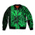 (Custom Personalised) Kakau Polynesian Tribal Hawaiian Turtle with Kanaka Maoli Green Bomber Jacket LT9 Unisex Green - Polynesian Pride