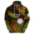 Custom Nauru Polynesian Hoodie Hibiscus Naoero Reggae LT14 Zip Hoodie Reggae - Polynesian Pride