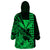 Kakau Polynesian Tribal Hawaiian Turtle with Kanaka Maoli Green Wearable Blanket Hoodie LT9 - Polynesian Pride