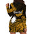 (Custom Personalised) Nauru Polynesian Hibiscus Naoero Glod Hoodie Dress LT14 - Polynesian Pride