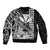 (Custom Personalised) Kakau Polynesian Tribal Hawaiian Turtle with Kanaka Maoli Black Sleeve Zip Bomber Jacket LT9 - Polynesian Pride