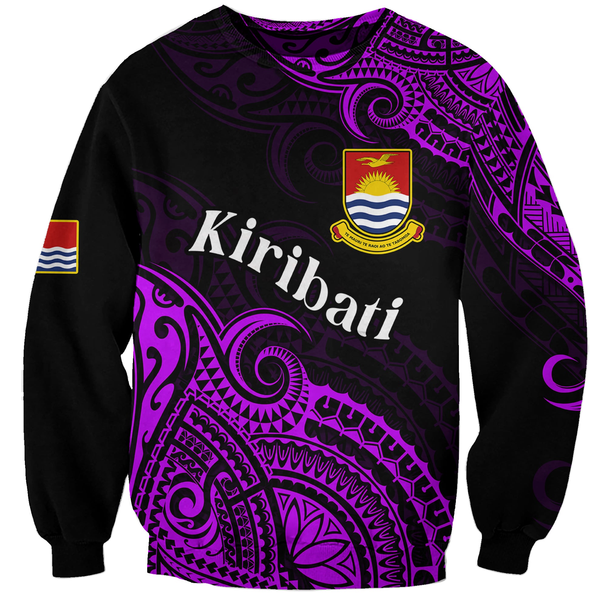 (Custom Personalised) Ribaberiki Kiribati Coat Of Arms Mix Purple Polynesian Sweatshirt LT14 Unisex Purple - Polynesian Pride