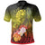 Tahiti Custom Polo Shirt Humpback Whale with Tropical Flowers (Yellow) Unisex Yellow - Polynesian Pride