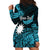 (Custom Personalised) Nauru Polynesian Hibiscus Naoero Turquoise Hoodie Dress LT14 - Polynesian Pride