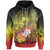 Samoa Zip up Hoodie Humpback Whale with Tropical Flowers (Yellow) Unisex Yellow - Polynesian Pride