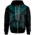 Polynesian Hawaii Custom Zip up Hoodie Hawaiian Waves (Turquoise) Unisex Turquoise - Polynesian Pride