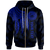 American Samoa Custom Zip up Hoodie Polynesian Wings (Blue) Unisex Blue - Polynesian Pride