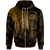 Polynesian Hawaii Custom Zip up Hoodie Polynesian Wings (Golden) Unisex Golden - Polynesian Pride