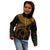 Cook Islands Polynesian Custom Zip up Hoodie Waves (Golden) - Polynesian Pride