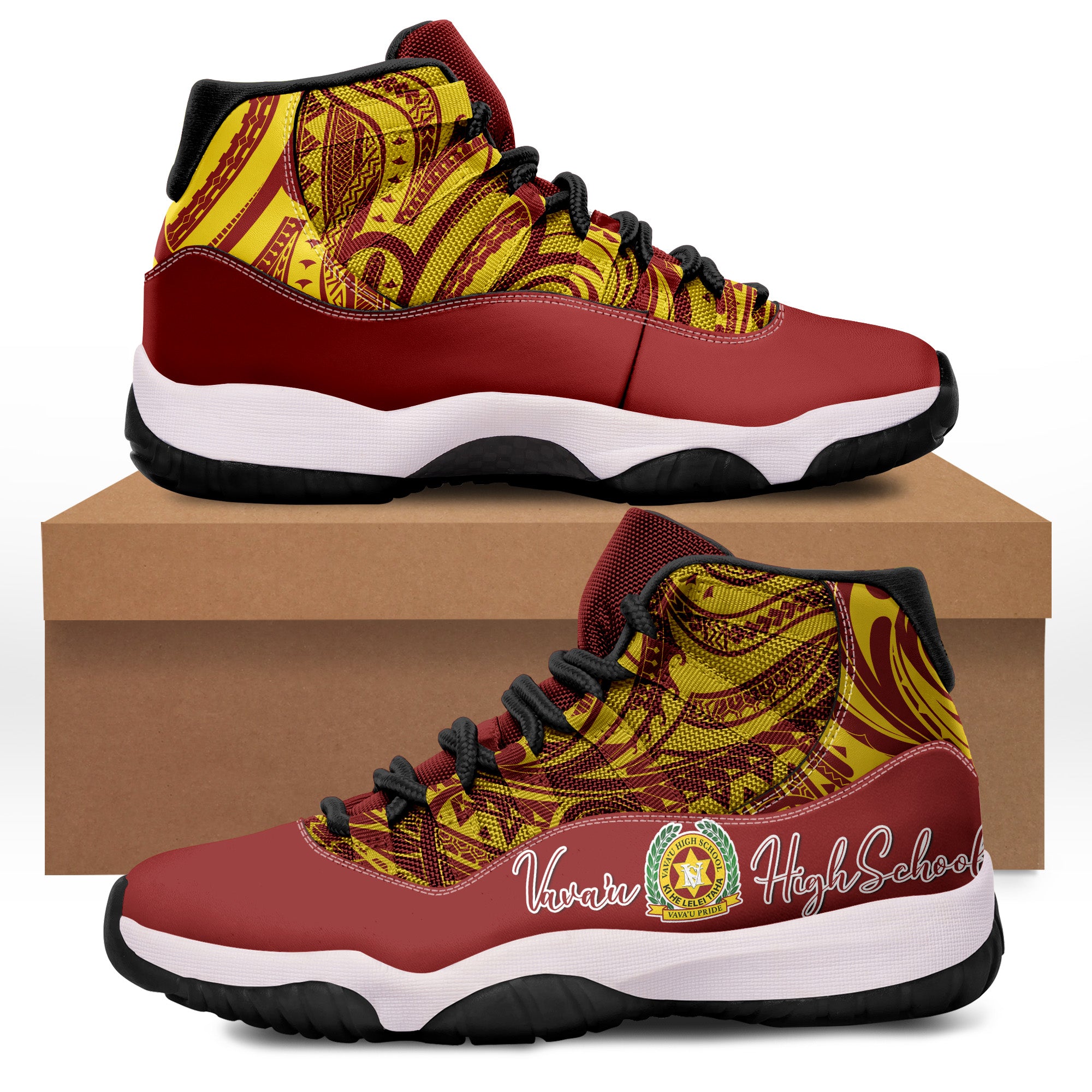 Tonga Vava'u High School Sneaker J.11 Style No.2 LT6 Red - Polynesian Pride