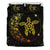 Hawaiian Turtle Hibiscus Plumeria Colorful Flower Black And Yellow Bedding Set Black - Polynesian Pride