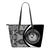 Hawaii Coat Of Arms Polynesian Large Leather Tote - Circle Style - White White - Polynesian Pride