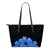 Hawaii Hibiscus Small Leather Tote Blue - Rich Style Blue - Polynesian Pride