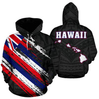 Hawaii Flag Polynesian Hoodie - Hawaiian State Pride Black - Polynesian Pride