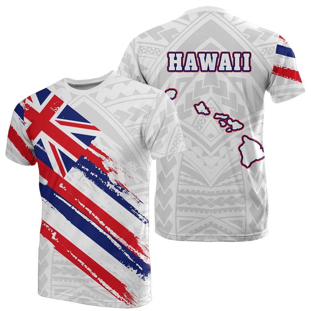 Hawaii Flag Polynesian – T-Shirt – White White - Polynesian Pride
