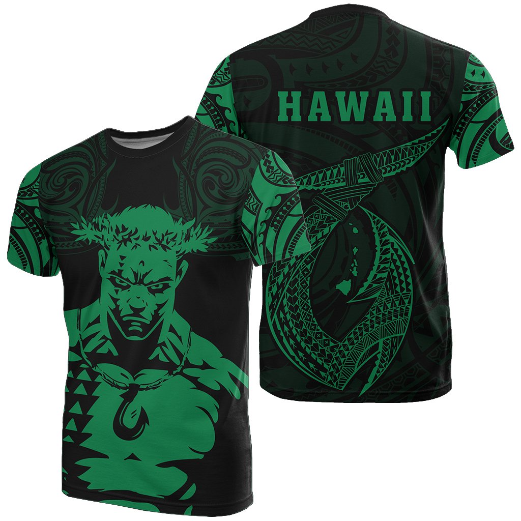 Hawaii Hook Polynesian Green Maui T Shirt Unisex Green - Polynesian Pride