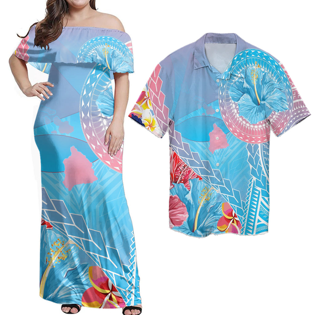 Hawaiian Matching Dress and Hawaiian Shirt Hawaii Map Sweet Dream Kanaka Polynesian Hibiscus RLT14 No Dress - Polynesian Pride