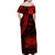 (Custom Personalised) Papua New Guinea Off Shoulder Long Dress Raggiana Birds Of Paradise Red LT13 - Polynesian Pride