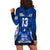 (Custom Text and Number) Fiji Rugby Hoodie Dress Flying Fijians Blue Tapa Pattern LT13 - Polynesian Pride