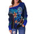 Marshall Islands Women's Off Shoulder Sweater - Vintage Tribal Mountain Crest - Polynesian Pride