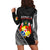 (Custom Personalised) Tonga Hoodie Dress Tongan Pattern Blithesome Version Black LT13 - Polynesian Pride