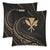 Kanaka Pillow Covers - Gold - Frida Style One Size 18"x 18" (Twin Sides) (Set of 2) Black - Polynesian Pride