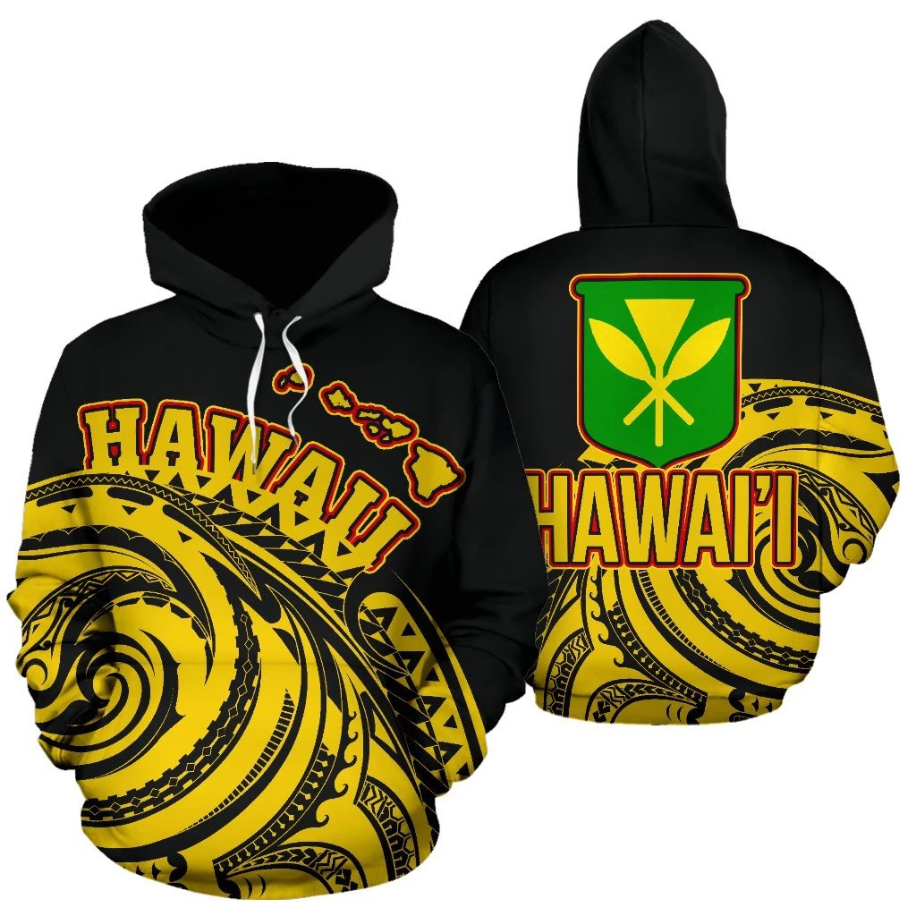 Hawaii Kanaka Maoli Hoodie Tatau Style Unisex White - Polynesian Pride