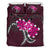 Hawaiian Plumeria Polynesian Pink Bedding Set Black - Polynesian Pride