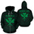 Hawaii Kanaka Polynesian Zip up Hoodie Green Unisex Green - Polynesian Pride