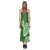 Polynesian V - Neck Open Fork Long Dress - Green Palm - Polynesian Pride