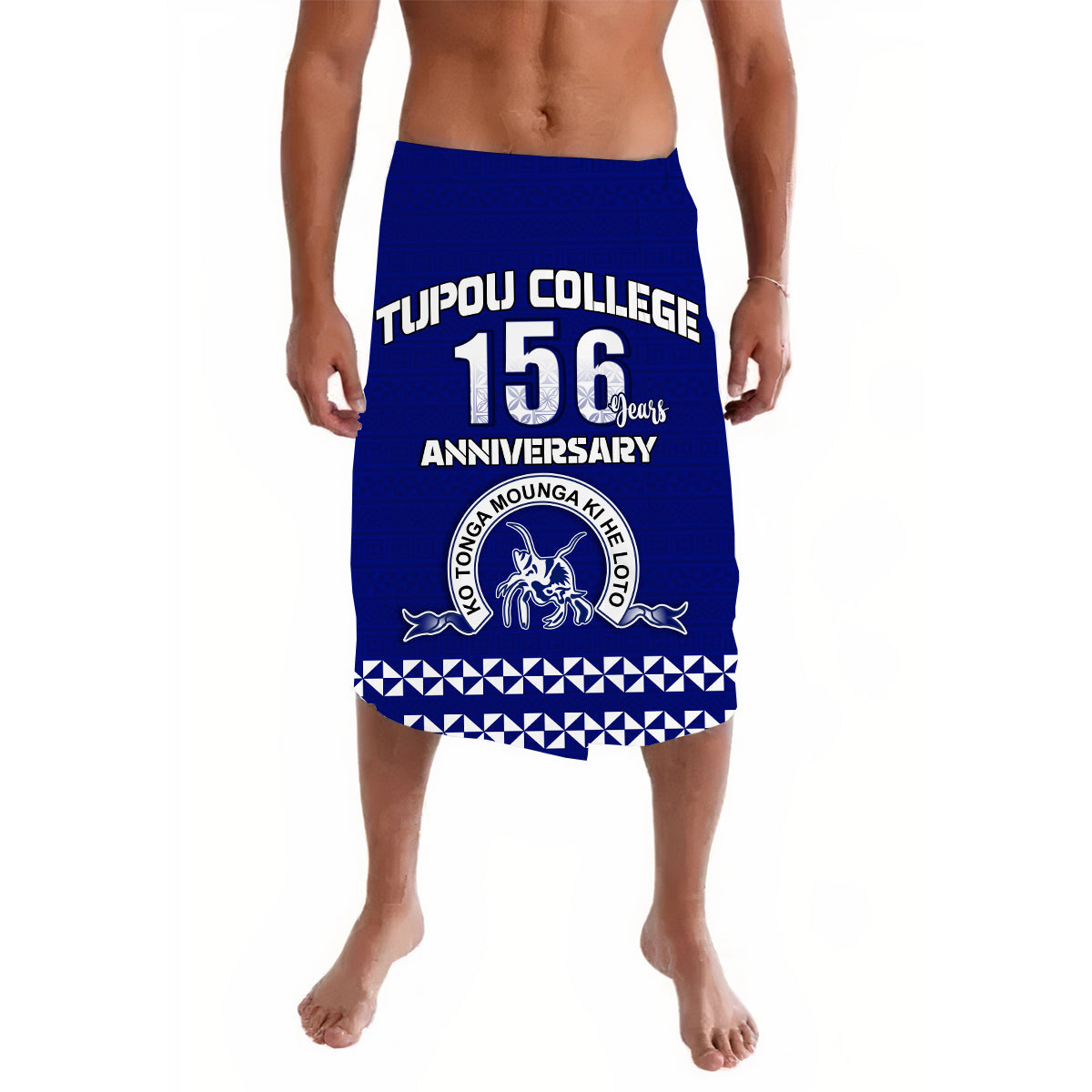 Tonga Tupou College Toloa Lavalava 156 Years Anniversary Tongan Ngatu Ver.01 LT13 Blue - Polynesian Pride