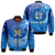 (Custom Personalised) Fiji Tapa Tribal Coconut Tree Bomber Jacket - LT12 Bomber Jacket Blue - Polynesian Pride