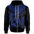 Tonga Polynesian Zip up Hoodie Tonga Waves (Blue) Unisex Black - Polynesian Pride