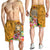 Tonga Men's Shorts - Turtle Plumeria (GOLD) - Polynesian Pride