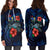 Cook Islands Polynesian Hoodie Dress - Blue Turtle Hibiscus - Polynesian Pride